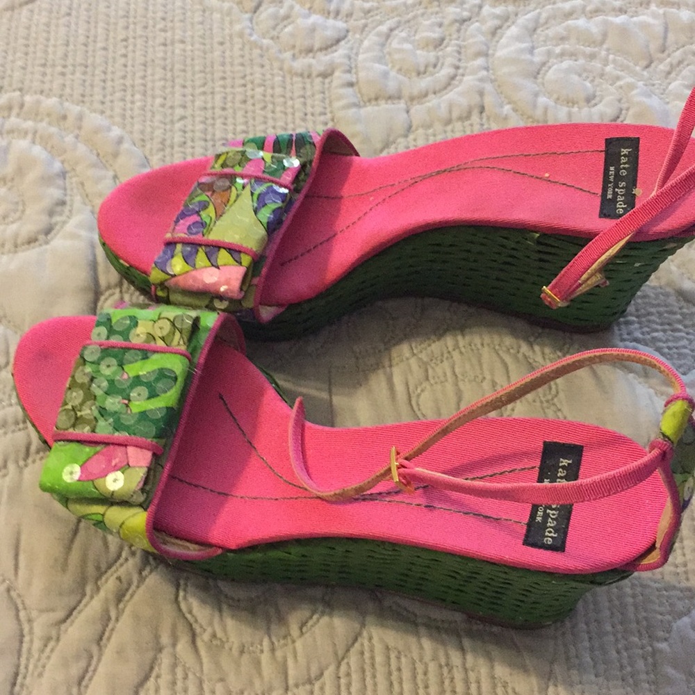 Floral wedge heel sandals